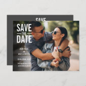 写真モダンの活字の日付を保存 ポストカード (正面/裏面)