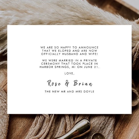 写真モダンの発表結婚を行った 案内状