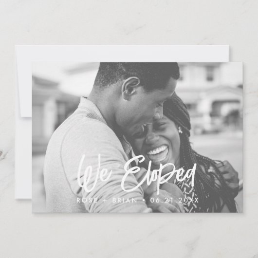 写真モダンの発表結婚を行った 案内状 (正面)