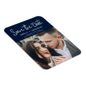 写真モダンの白い日付を保存 マグネット (右側)