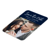 写真モダンの白い日付を保存 マグネット (左側)