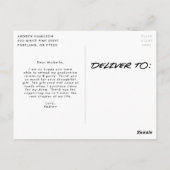 写真モダンの破線の卒業 ポストカード (裏面)