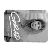 写真モダンの破線の卒業 マグネット (横)