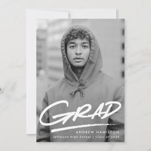 写真モダンの破線 案内状 (正面)