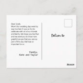 写真モダンの結婚ありがとうはがき ポストカード (裏面)