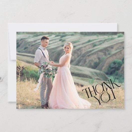 写真モダンの結婚ありがとう サンキューカード (正面)