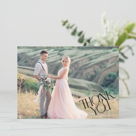 写真モダンの結婚ありがとう サンキューカード (スタンド正面)
