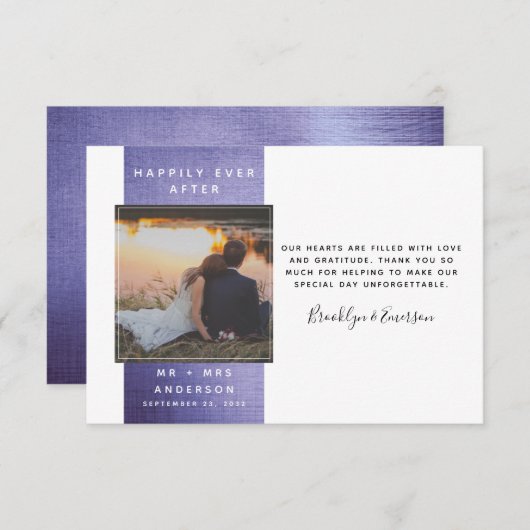 写真モダンの結婚ありがとう ノートカード (正面/裏面)