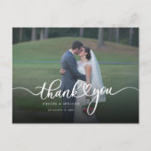 写真モダンの結婚ありがとう ポストカード (正面)
