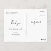 写真モダンの結婚ありがとう ポストカード (裏面)