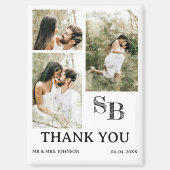 写真モダンの結婚ありがとう マグネット (正面)