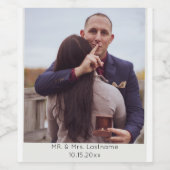 写真モダンの結婚カスタムワインラベル ワインラベル (シングルラベル)