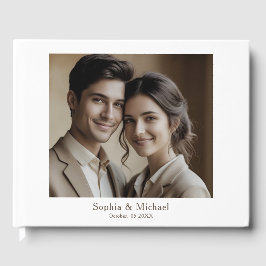 写真モダンの結婚ゲストブックテンプレート ゲストブック