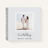 写真モダンの結婚ゲストブック ノートブック (正面)
