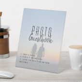 写真モダンの結婚ゲストブック 台座サイン (インサイチュ)