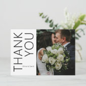 写真モダンの結婚サンキューカードとメッセージ サンキューカード (スタンド正面)