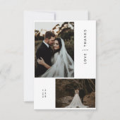写真モダンの結婚サンキューカードとメモ サンキューカード (正面)