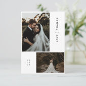 写真モダンの結婚サンキューカードとメモ サンキューカード (スタンド正面)