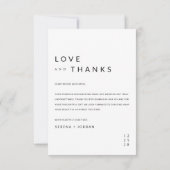 写真モダンの結婚サンキューカードとメモ サンキューカード (裏面)