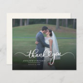 写真モダンの結婚サンキューカード (正面/裏面)