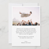 写真モダンの結婚サンキューカード サンキューカード (裏面)