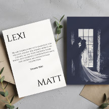 写真モダンの結婚サンキューカード