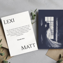 写真モダンの結婚サンキューカード サンキューカード