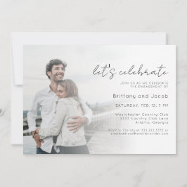 写真モダンの結婚婚約パーティ招待状 招待状