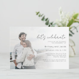 写真モダンの結婚婚約パーティ招待状 招待状