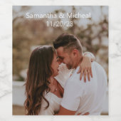 写真モダンの結婚婚約贈り物 ワインラベル (シングルラベル)