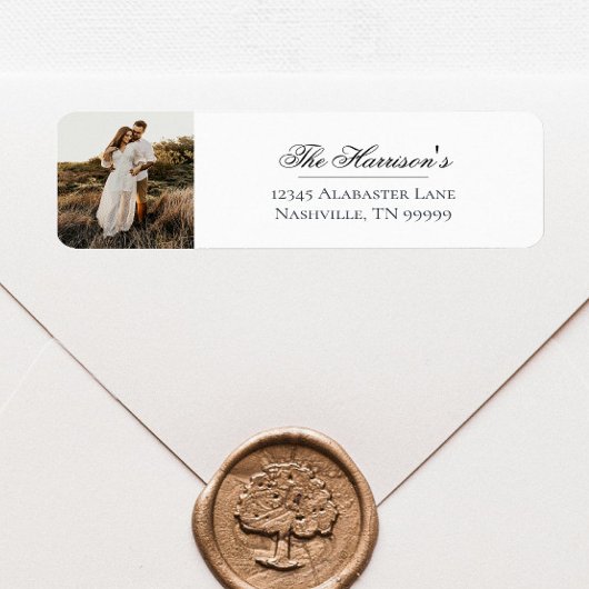 写真モダンの結婚差出人住所 | ヘビーホワイト ラベル