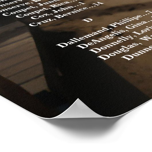 写真モダンの結婚座席表 ポスター (角)