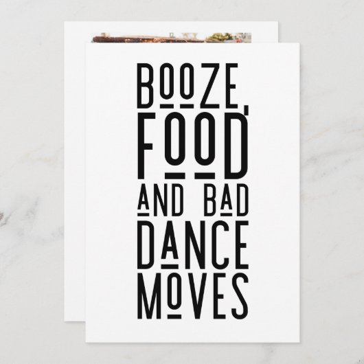 写真モダンの結婚式が日付を救う 案内状 (正面/裏面)