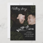 写真モダンの結婚式のスクリプトの日付の保存 招待状 (正面)