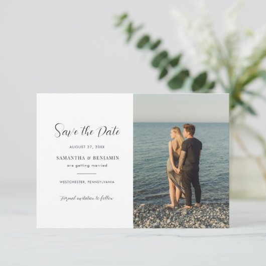 写真モダンの結婚式のスクリプト日付の保存 (スタンド正面)