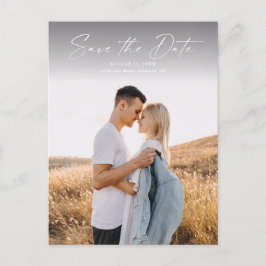 写真モダンの結婚式のスクリプト日付の保存 案内ポストカード