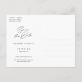 写真モダンの結婚式の招待テンプレートの保存 インビテーションポストカード (裏面)