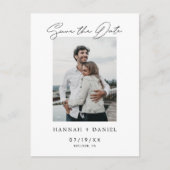 写真モダンの結婚式の招待テンプレートの保存 インビテーションポストカード (正面)