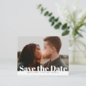 写真モダンの結婚式は日付を保存 ポストカード (スタンド正面)