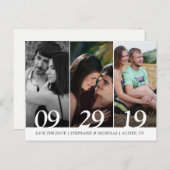 写真モダンの結婚式は日付を保存 案内ポストカード (正面/裏面)