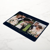 写真モダンの結婚感謝ゴールドフォイルカード 箔招待状 (回転した状態)