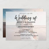 写真モダンの結婚招待状 – 水平2 招待状 (正面/裏面)