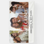 写真モダンの結婚歓迎 横断幕 (縦)