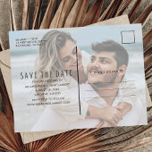 写真モダンの結婚無料ドリンク日付の保存 案内ポストカード