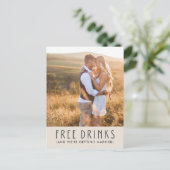 写真モダンの結婚無料ドリンク日付の保存  案内ポストカード (スタンド正面)