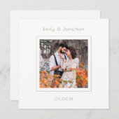 写真モダンの結婚金ゴールド書が日付を保存 セーブザデート (正面/裏面)