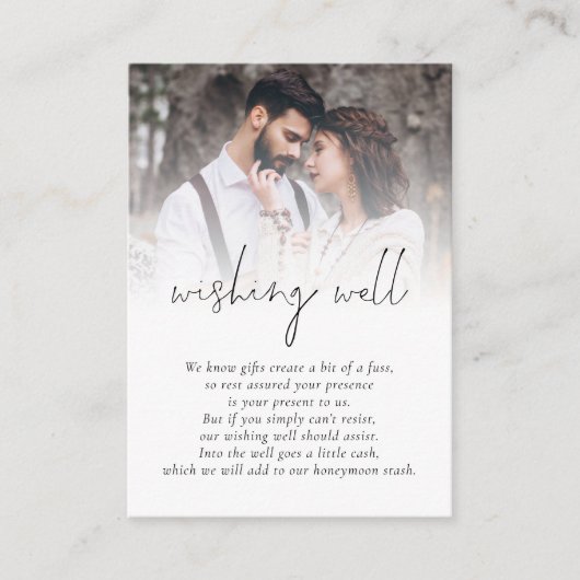 写真モダンの結婚願い井戸 エンクロージャーカード (正面)