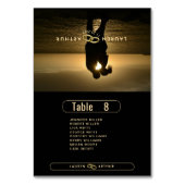 写真モダンの結婚Guest Namesテーブル座席表 テーブルナンバー (正面)