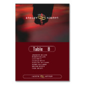 写真モダンの結婚Guest Namesテーブル座席表 テーブルナンバー (正面)