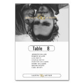 写真モダンの結婚Guest Namesテーブル座席表 テーブルナンバー (正面)
